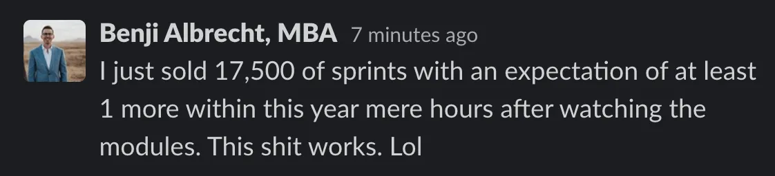 Benji Albrecht -- sold 17500 in sprints